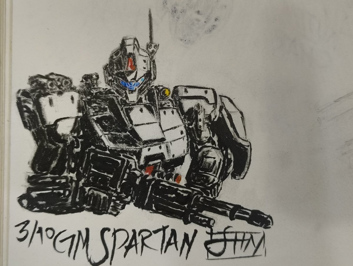 GM Spartan for day 3. The only GM I got.
#gundam #Inktober