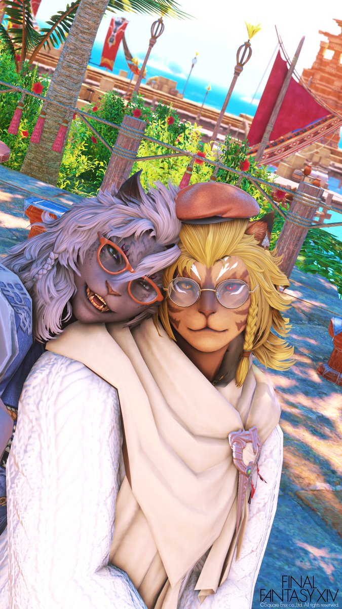 MaoW0Lf's tweet photo. おはガルです🦁✨
めいさんとのベストショットを…📸

#おはガル #メスガル #FF14 https://t.co/6VS9tr0YVc