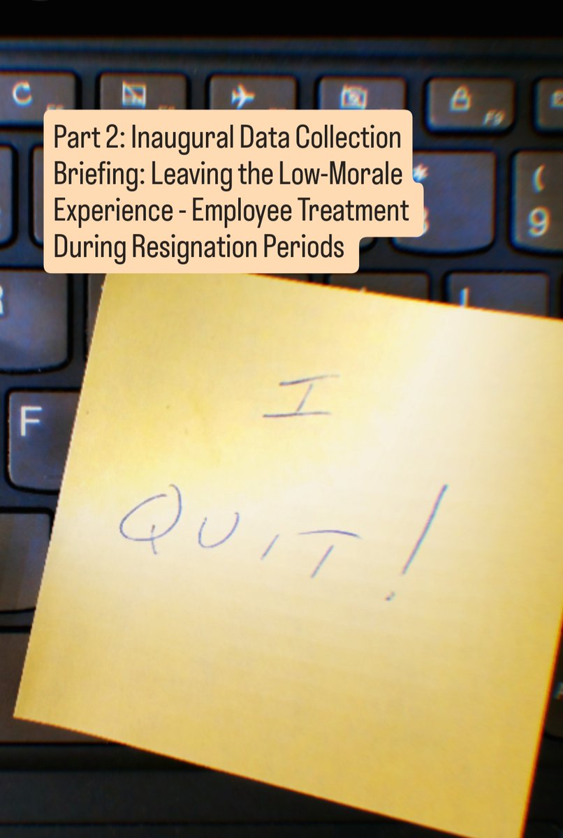 “Once my boss knew I was leaving, she was suddenly super cheerful and nice. A total gaslight compared to the months of abuse I had endured from her earlier."  

Read Part 2 of the Inaugural Report about Employee Treatment During Resignation Periods: tinyurl.com/p984r6xn
