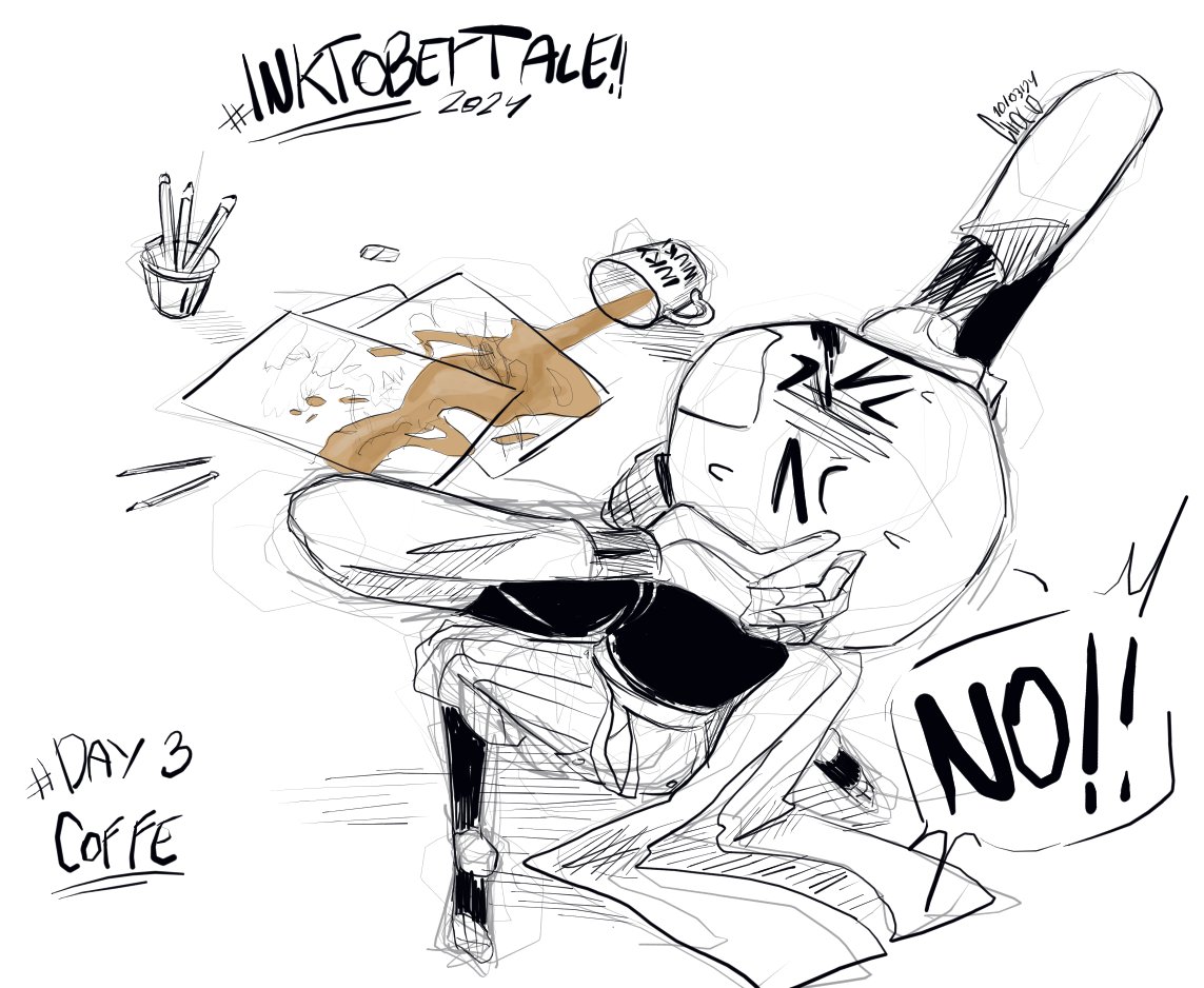 Choclito70's tweet photo. DAY 3😼😼 café amargo

#inktobertale2024 #inksans #comyet #utmv https://t.co/jT10OqPiQx