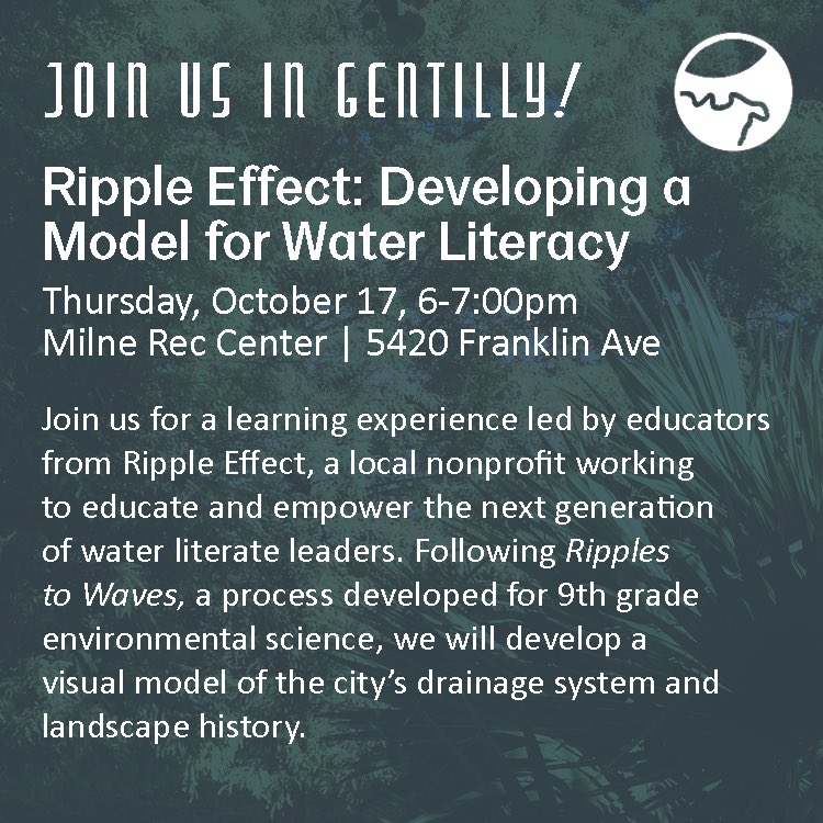 Mark your calendar! The City is hosting a 3-day Call-to-Action Convening Series for the Gentilly Resilience District, Oct. 15-17. More info at nola.gov/next/stormwate…
