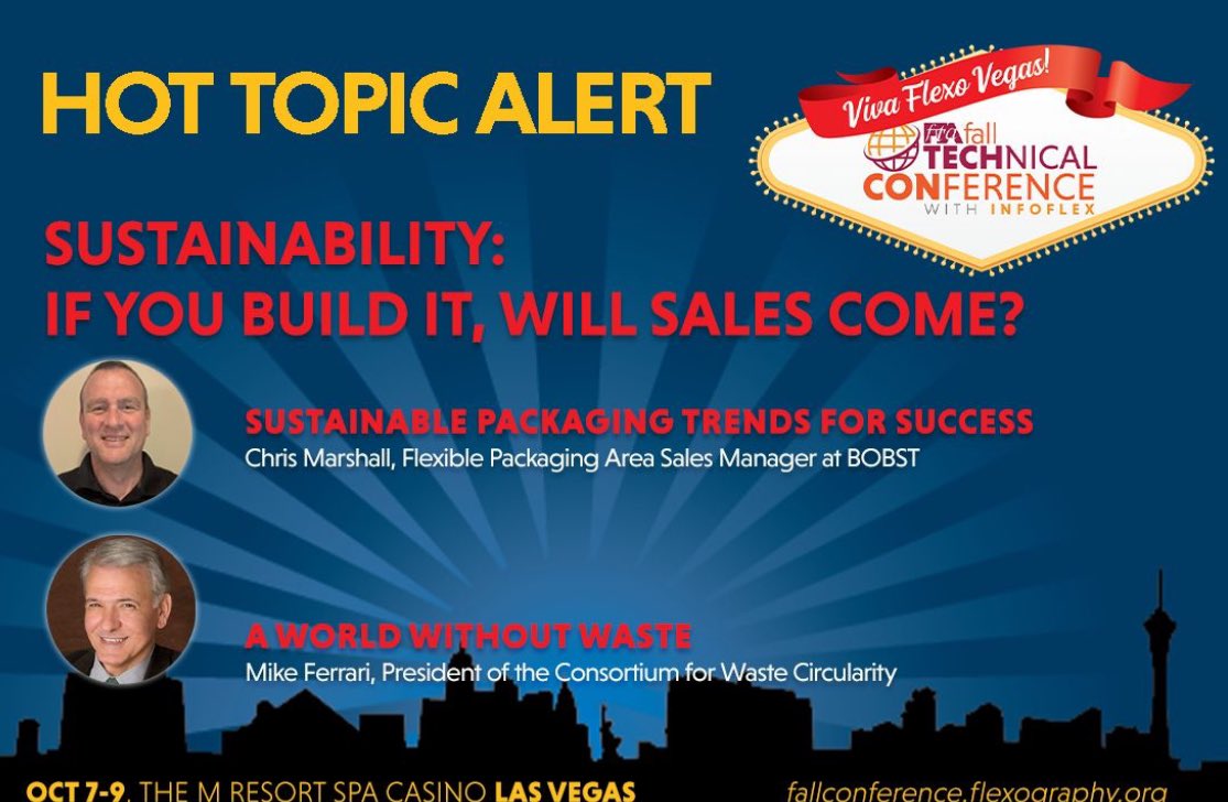 Delighted to speak on behalf of the Consortium For Waste Circularity, Monday October 8th. Learn more: fallconference.flexography.org/conference/sus…