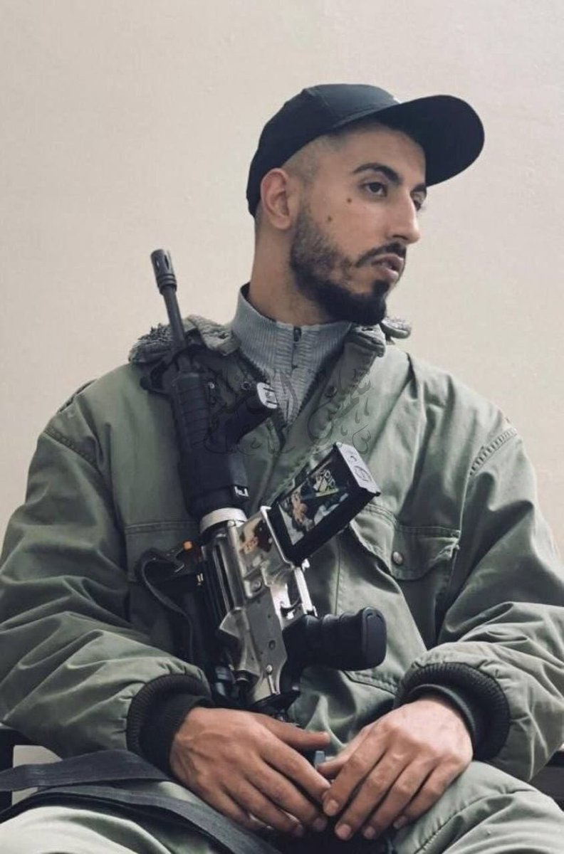 Ghaith 27, from the Tulkarem Brigade/ was killed tonight in a extrajudicial execution by airstrike that killed at least 18 others.

I interviewed him in August.

He wore two necklaces. One of his brother, Hamoodeh &amp; of Zgeedo. Both were killed less than two weeks before we spoke
