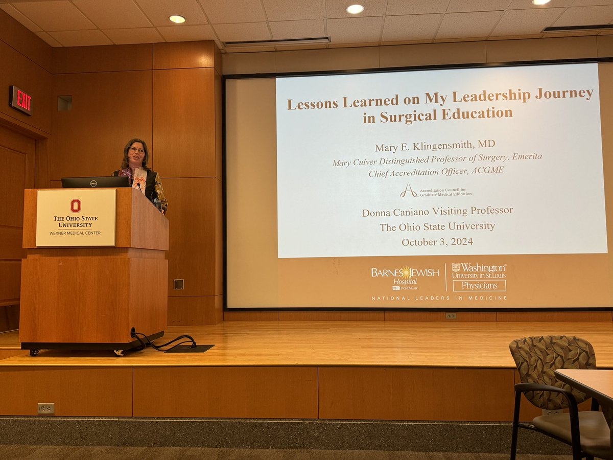 Big thank you to #trailblazer <a href="/DCaniano/">Donna Caniano</a> for sponsoring our <a href="/OhioStateSurg/">Ohio State Wexner Medical Center Surgery Dept.</a> #womeninsurgery invited lecturer Dr. Mary Klingensmith. Inspirational talk on #surgical #education, #leadership and how to perform in all domains of life: work, home, community, and self. #4waywin