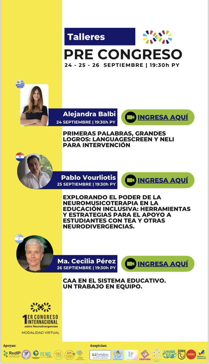 EducacionUcu's tweet photo. 🧠 ¡Visibilicemos las #neurodivergencias!
🖊️ Nuestra prof. @alejandra_balbi @UCUoficial, directiva de la Red Iberoamericana de Psicopedagogía, brindó un taller sobre #LanguageScreen y #NELI en el I Congreso Intl. sobre Neurodivergencias de la Soc. Paraguaya de Psicopedagogía https://t.co/QhEwfiFyAd