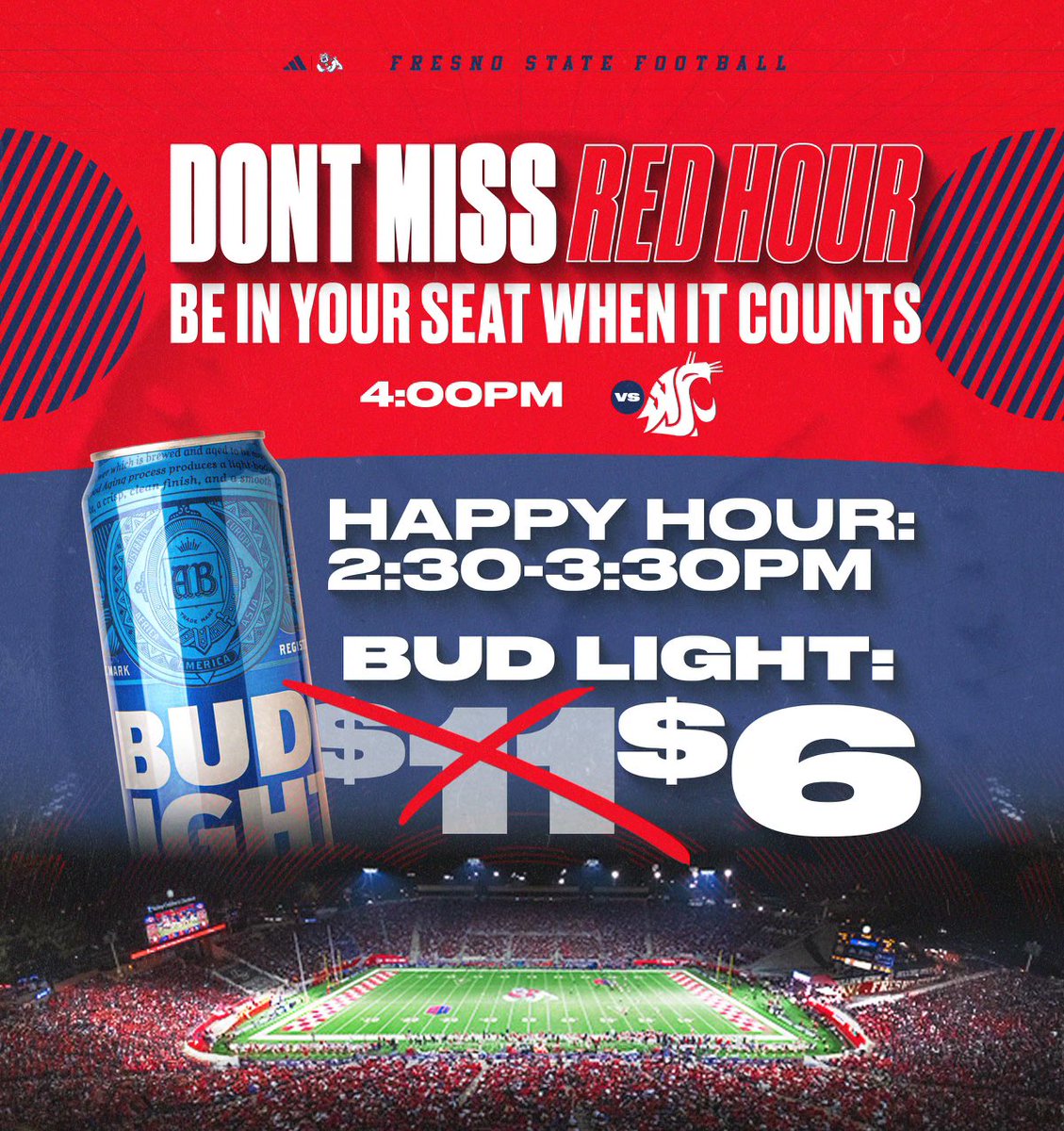 FSAthletics's tweet photo. Introducing the RED HOUR π€©
Donβt miss out on this special Happy Hour starting 90 minutes prior to every remaining home game! https://t.co/Zb3XnTLeGq