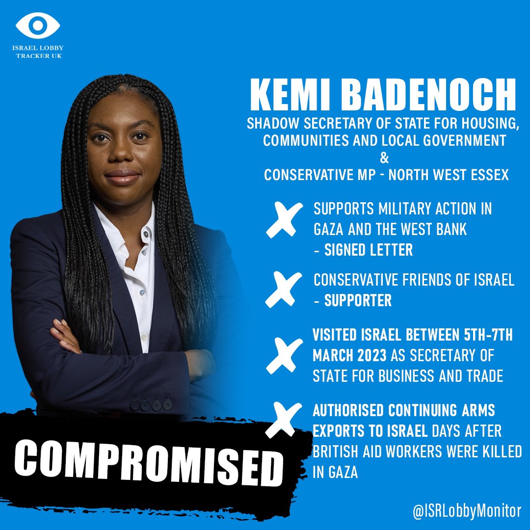 <a href="/KemiBadenoch/">Kemi Badenoch</a> “Attacked by Iran” says the Zionist asset