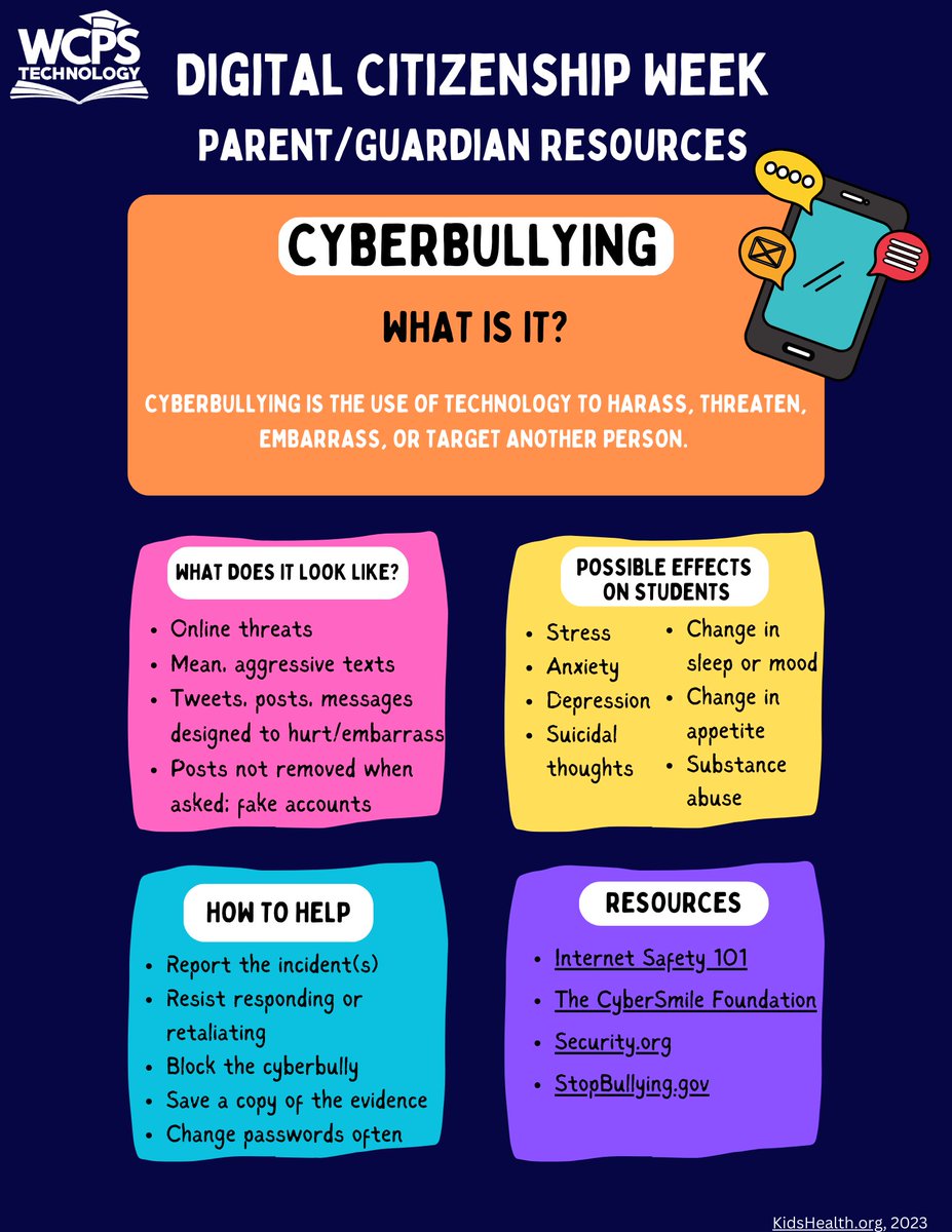🌟 Get ready for an exciting return from Fall Break! We’re celebrating Digital Leadership Week! Each day will have fun dress-up themes, and we’ve provide valuable resource below for parents to spark important conversations about cyberbullying. 💻