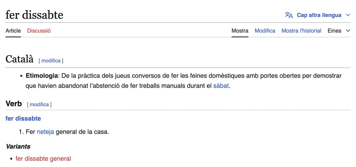 ¿Por qué cada cosa nueva que aprendo de cataluña es más racista, colonial o antisemita que la anterior? Mantener vivas expresiones como "hacer el sábado", celebrar la historia indiana o que el maíz se llame "trigo de moro" en pleno siglo XXI... fort.