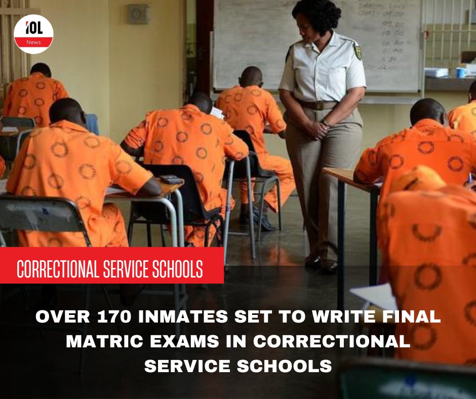 IOL's tweet photo. The departmental spokesperson, Singabakho Nxumalo, said the inmates from correctional services schools are ready to put pen to paper for their final examinations 
 #education #inmates #CorrectionalService #MatricExams

Read on https://t.co/HYYPDDMHew https://t.co/g6R18ikHGd