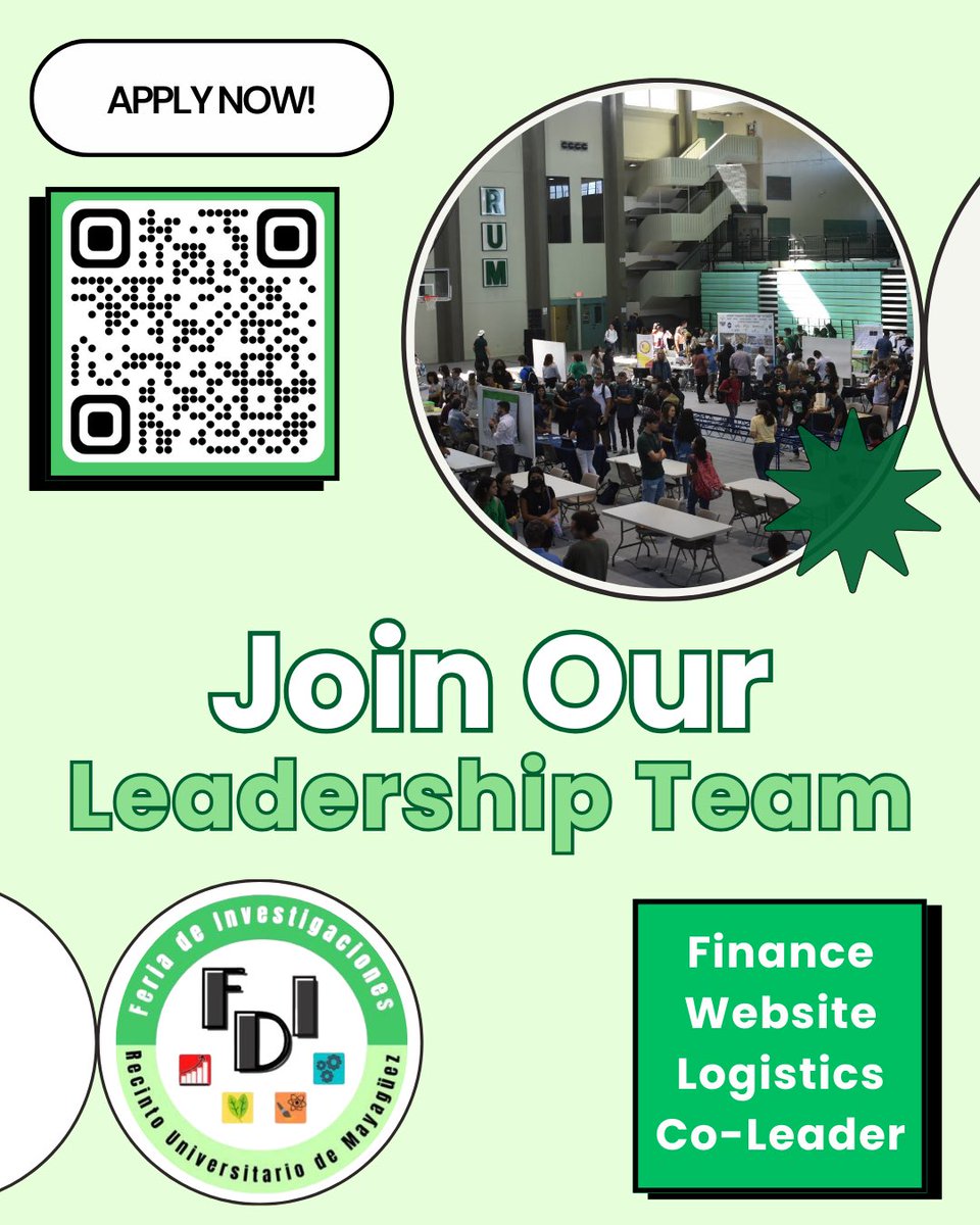 FDI_UPRM's tweet photo. ¿Posees habilidades de liderazgo? Únete a nuestro equipo de Leadership. 💚

Sé parte importante en la organización del evento de estudiantes para estudiantes. 

📎Finanzas, Website y Logística📎

¡De tener interés ser líder de la FDI 2024-2025 llena el formulario hoy! https://t.co/nfthIxlmM2