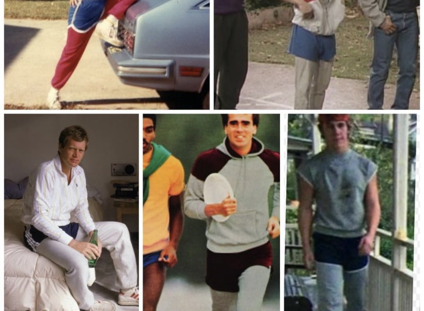 JessPrequel's tweet photo. Back when men were modest and covered their grey sweatpants instead of tempting women with the outline of their sin snakes https://t.co/33JjLNDXBz