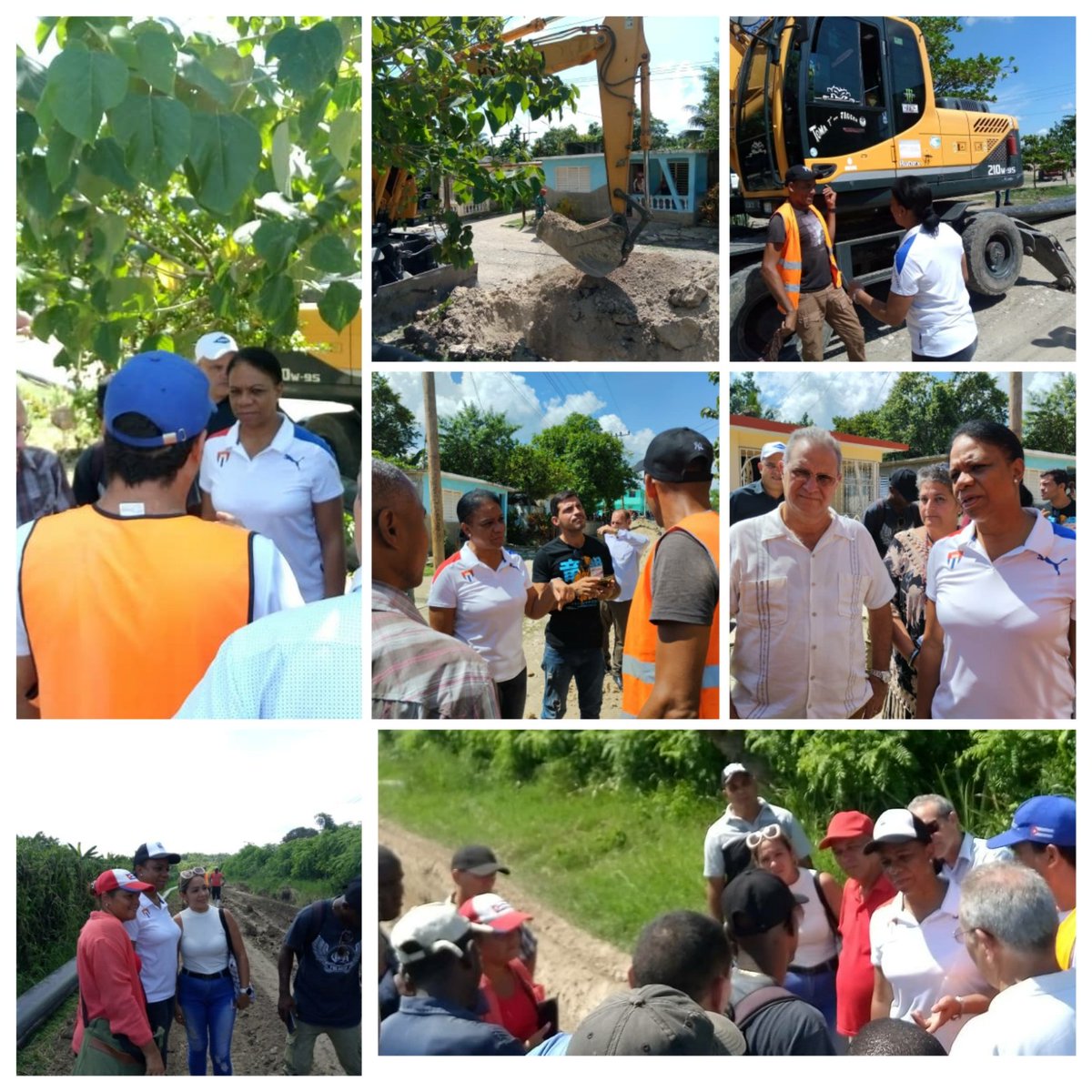 InesMChapman's tweet photo. Iniciamos visita a la provincia Santiago de Cuba por el municipio San Luis, en Dos Caminos. Se ejecuta la conductora desde Micropresa la Laguna hasta el tanque Dos Camino para abastecer el poblado, beneficiará a 8000 personas. Los constructores trabajan para cumplir la meta #Cuba https://t.co/vEWuRYZ9gg
