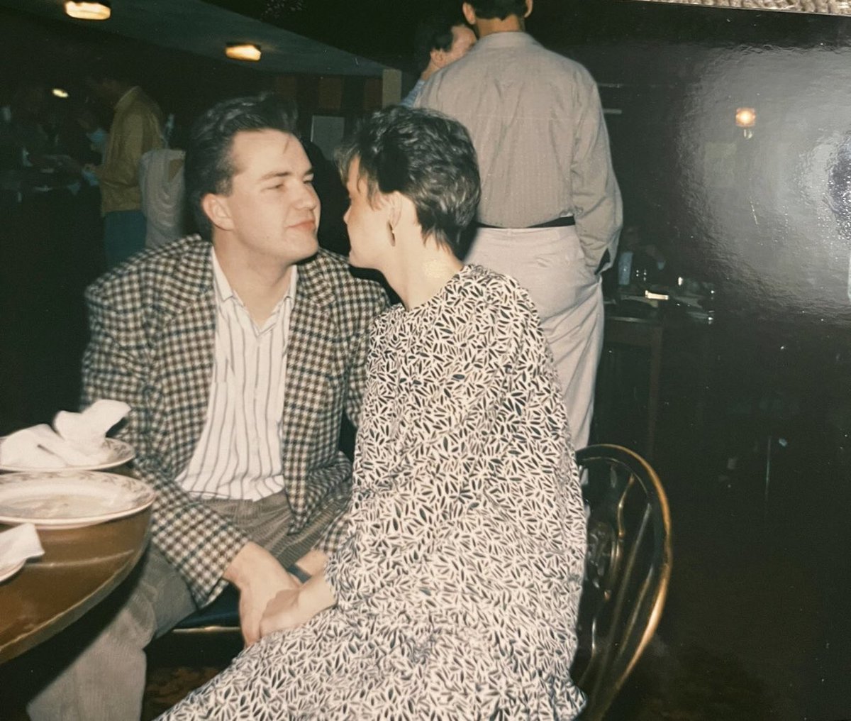 RobTheBass's tweet photo. #ThrowbackThursday Who remembers the 80’s? Me and Mrs B at some do or other, totally embracing mid 80’s style. https://t.co/0qSen442AN