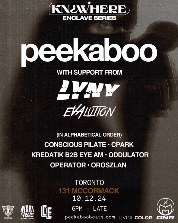 next up in Toronto, supporting <a href="/peekaboobeats/">PEEKABOO</a> as well as <a href="/lynyofficial/">LYNY</a> <a href="/evalution_music/">E V A L U T I O N 🎸</a> 🤘🏻

<a href="/ProductionsDnr/">DNR Productions</a>