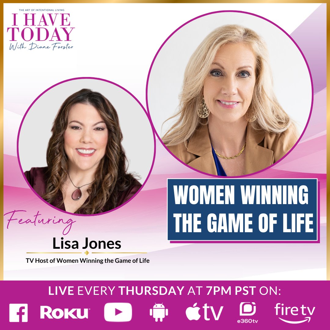 Join me and our new TV Host, Lisa Jones, for a fun-filled conversation! Discover how Lisa uses humor and gamification to spark breakthroughs in life and business.

Catch it live today at 7PM PST on:
e360tv: bit.ly/3VZFxP5
Facebook: bit.ly/3tsuQ8oCatch it live today