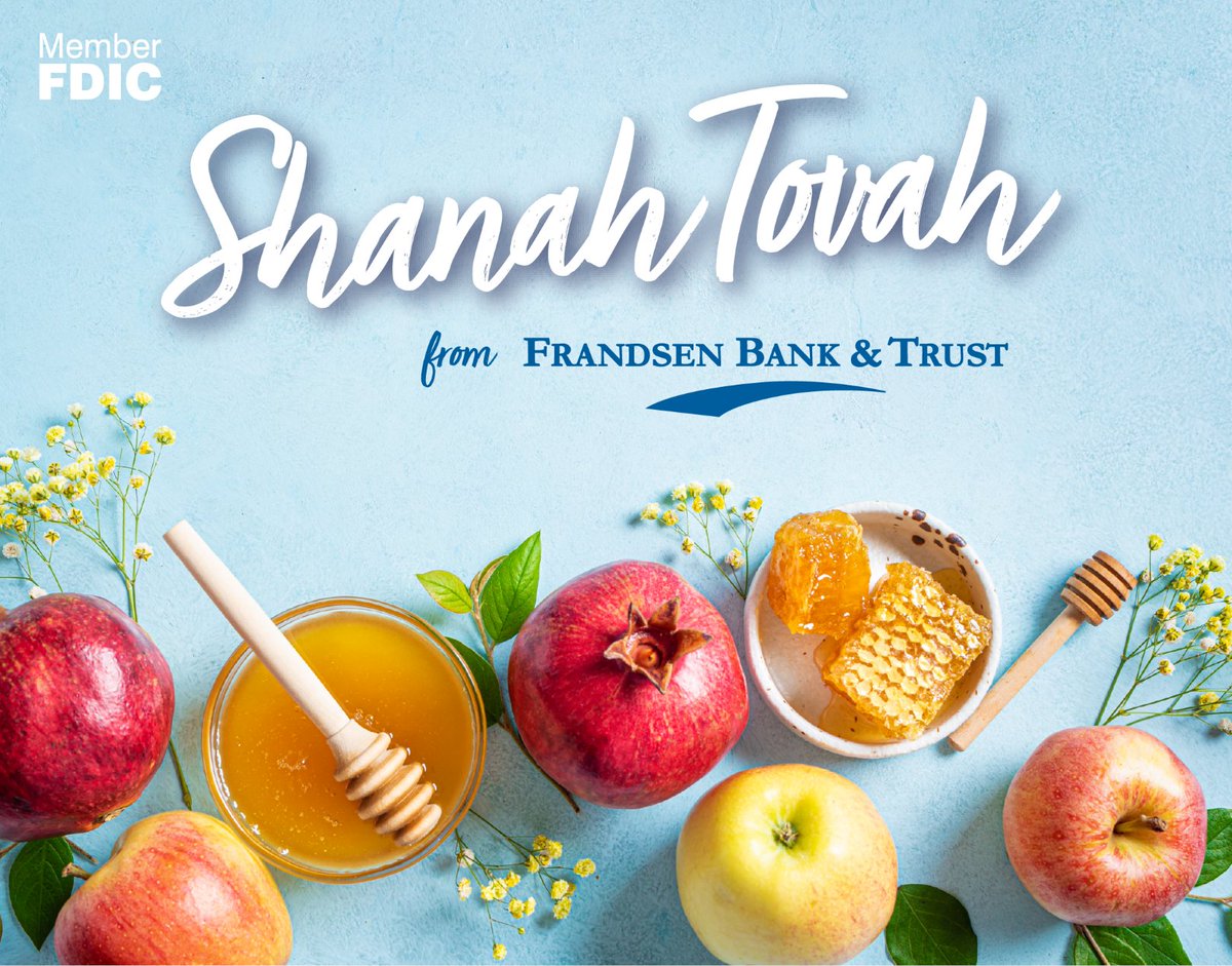 🍯 Shanah Tovah from Frandsen Bank! 🍯
As we celebrate Rosh Hashanah, we wish you a sweet year ahead filled with joy, health, and prosperity.
 We’re proud to support our community as we reflect on the past and embrace new beginnings.