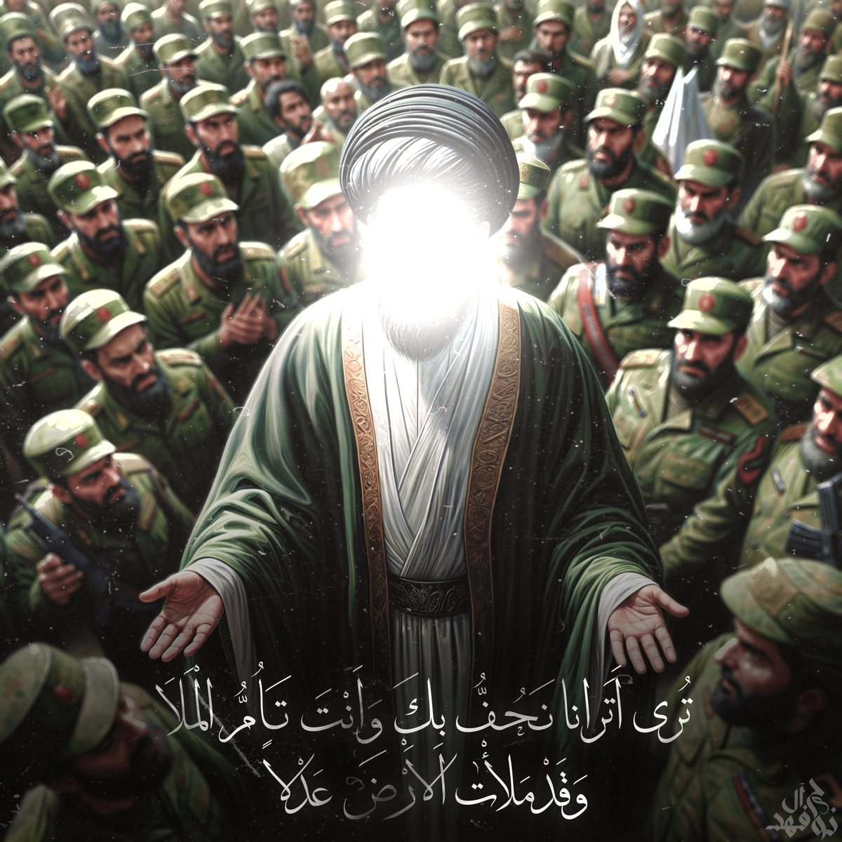 تُرى اَتَرانا نَحُفُّ بِكَ وَاَنْتَ تَاُمُّ الْمَلاَ
وَقَدْ مَلأْتَ الاَْرْضَ عَدْلاً ..