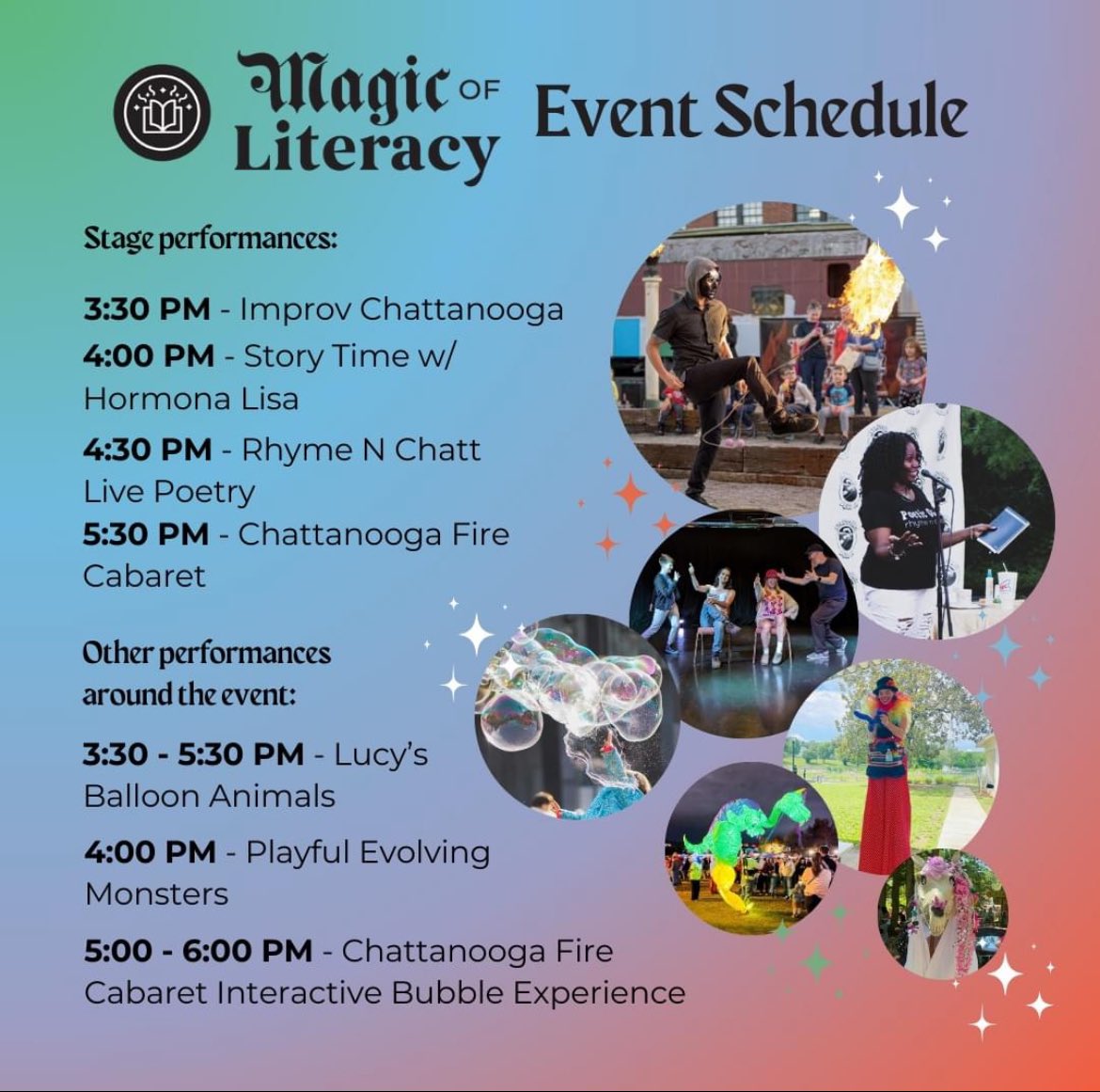 Magic of Literacy is almost here and we cannot wait!! 🔮📚 Check out this performance lineup y’all!!
