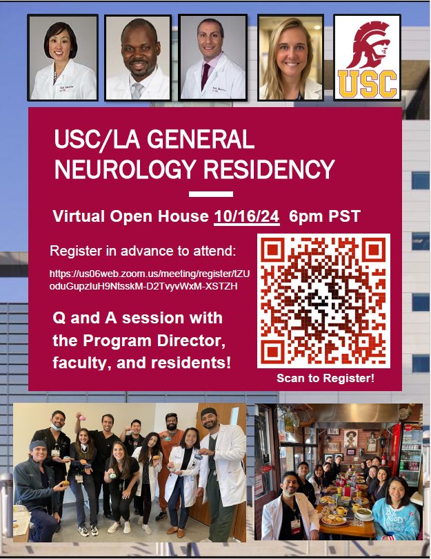 uscneurons's tweet photo. If you couldn’t attend our first open house, fear not as we’ll be having a second one on 10/16! Come hear about our program + meet our faculty and residents — hope to see you there! https://t.co/3CmeaVi5rI
