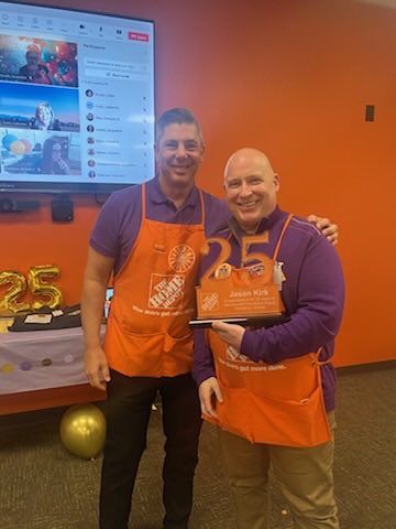 just wanna give a huge shoutout to my big brother jason (@JKirkHD) on being celebrated at work today for 25 years of service with <a href="/HomeDepot/">The Home Depot</a> 

he’s a big inspiration in my life and i couldn’t be prouder of him — love ya man 👊🏼

and great job <a href="/HomeDepot/">The Home Depot</a> on the recognition 👏🏼👏🏼👏🏼