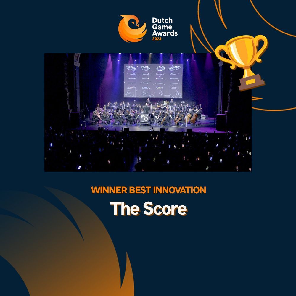 🌟 The Best Innovation Award goes to The Score by The Smartphone Orchestra (produced by WildVreemd)! 🎉 The Score reimagines how you experience a classical concert, creating a unique journey for both the audience and the musicians. 🎶🎻 Congrats to the team! 👏