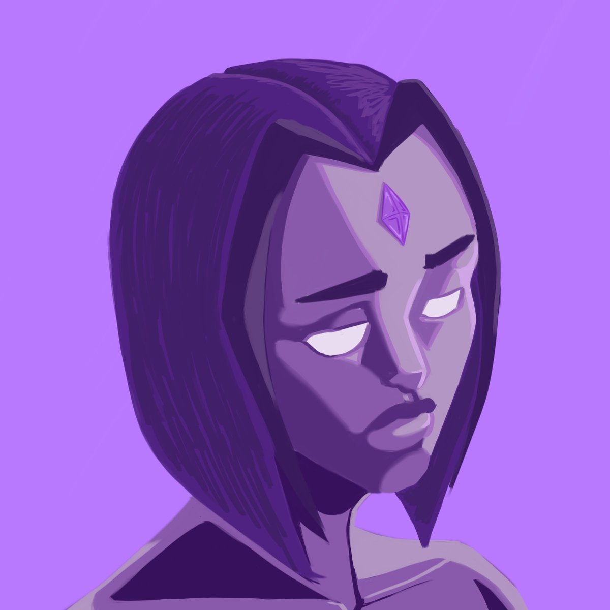 DuckedHead's tweet photo. #Raven from the #teentitans art study  of values and colors, trying to improve and find my own style. https://t.co/xi7vat7fOi