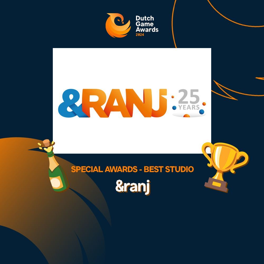 🌟 The Best Studio Award goes to &amp;ranj! Founded 25 years ago as one of the first applied game studios in the Netherlands, &amp;ranj consistently delivers high-quality game projects. A massive congratulations to &amp;ranj for this achievement! 🏆🎮✨