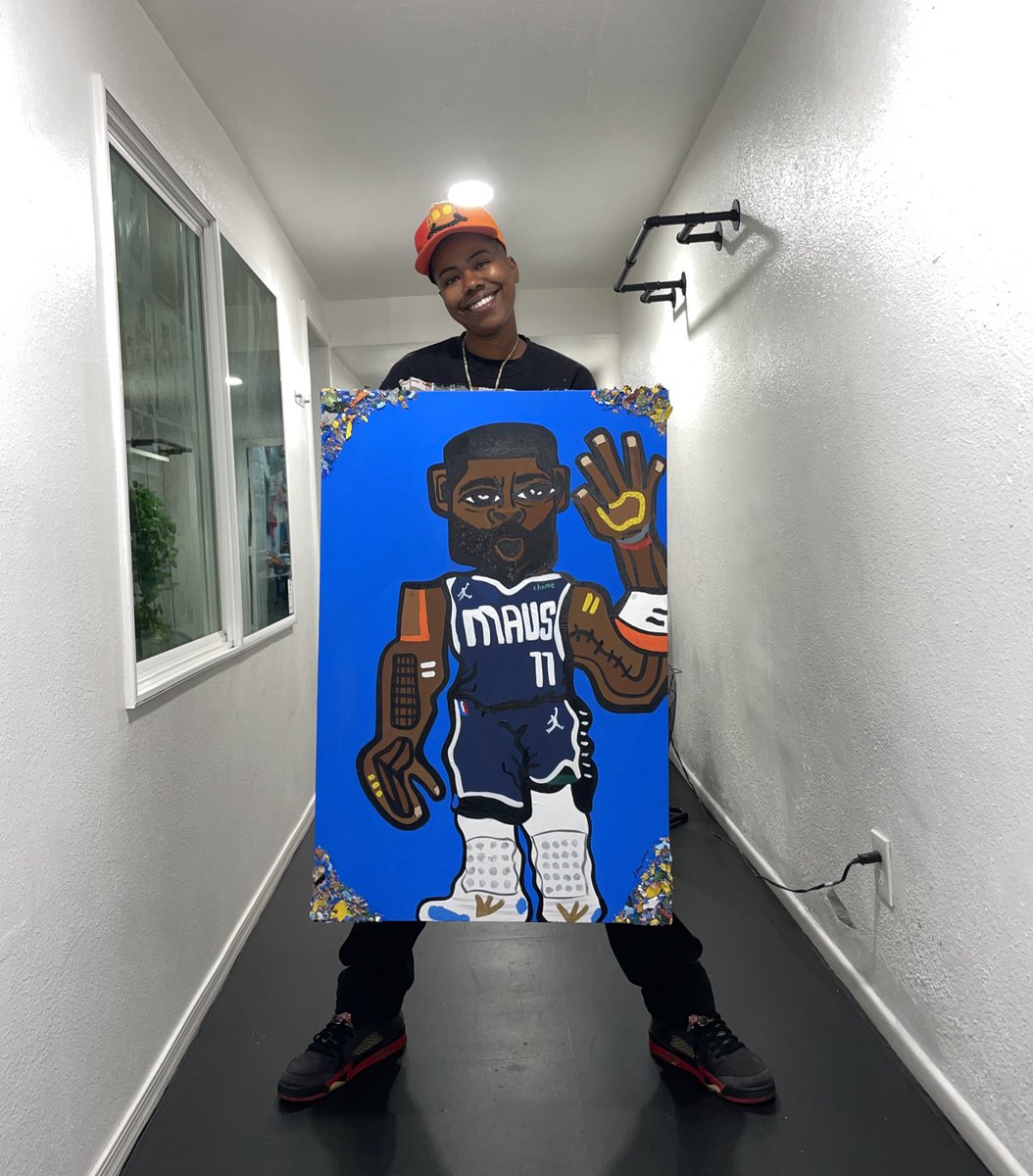 THEARTISTDom's tweet image. “Kyrie”
Acrylic on Canvas
24” by 36”
Headed to Texas! 

⛹🏾🎨⛹🏾🎨

#Abstract #Art #Freehand #TheArtistDom #LA #Dallas #Kyrie #Hoop #NBA