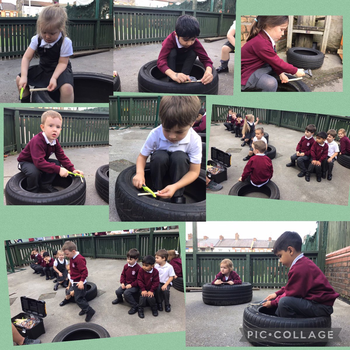 Reception have been making magic wands in Forest School today. A big thank you to Danny from Everton in the Community for working with us each week 💚