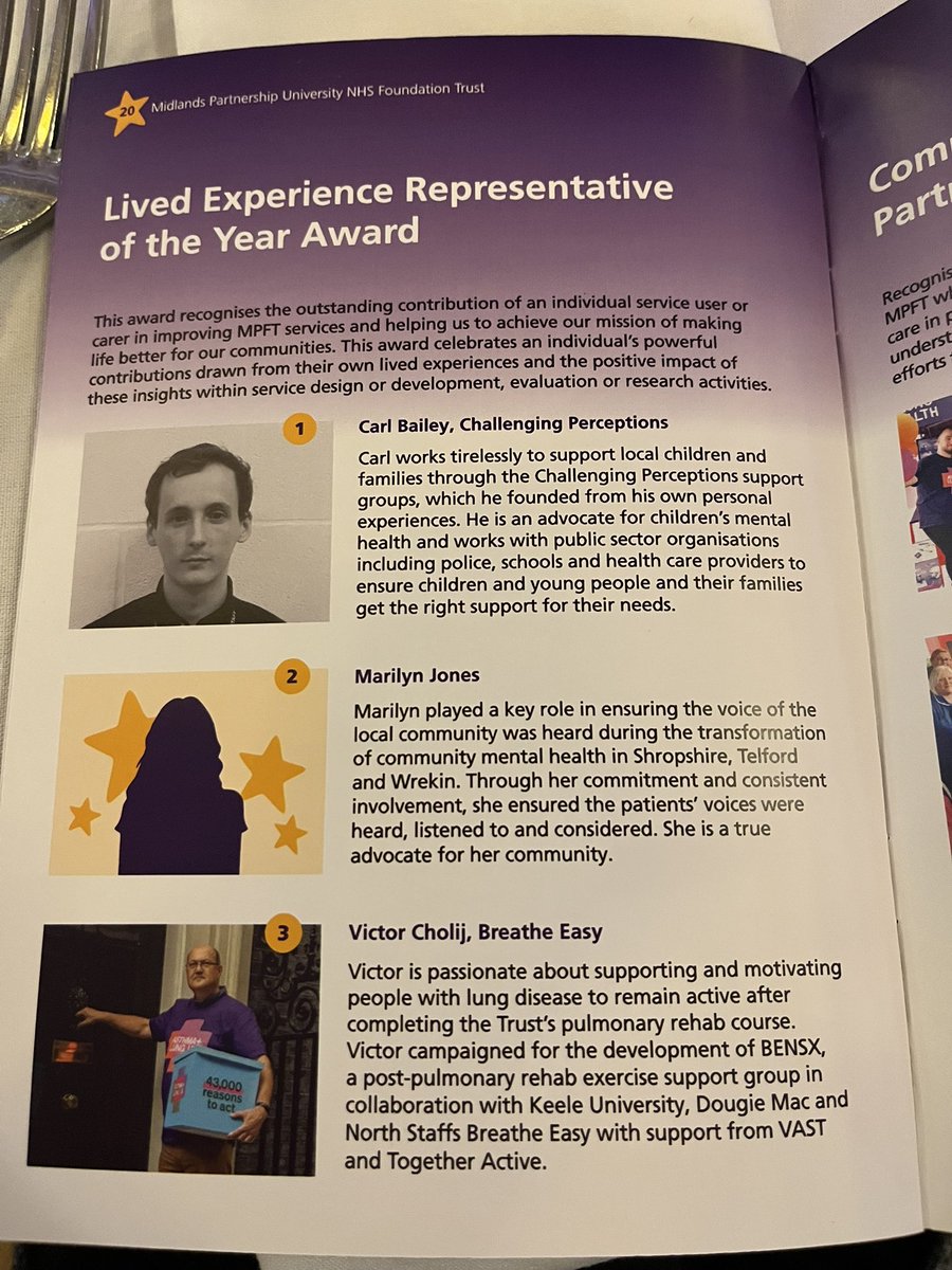 ChallengingPerc's tweet photo. Here at #brilliantyouMPFT awards. Our service manger has been shortlisted for Lived Experience Rep of the year Award. https://t.co/xuBO2v89og