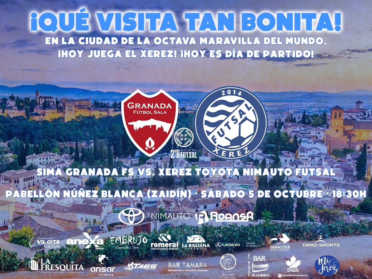 XerezDFC_Futsal's tweet photo. 🔵⚪ ¡𝑿𝒆𝒓𝒆𝒄𝒊𝒔𝒕𝒂𝒔, 𝒆𝒔 𝒅𝒊́𝒂 𝒅𝒆 𝒑𝒂𝒓𝒕𝒊𝒅𝒐! 🔵⚪
️
4️⃣ Jornada de Liga en el Grupo V de Segunda División B.
📍 Pabellón Núñez Blanca (Zaidín)
📆 Sábado 5 de octubre
⏰ 18:30h.
🆚 Sima Granada F.S.
📺 En 𝑫𝑰𝑹𝑬𝑪𝑻𝑶 en el 𝐂𝐀𝐍𝐀𝐋 5 https://t.co/sJ2RJxRTuY https://t.co/cqNjLK00P2