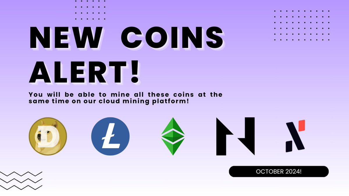 cminehk's tweet photo. We are very close to offer more coins for our cloud miners to have more options when it comes to mining coins. 

And why not have the choice to not only pick what you want but also to be able to mine all these coins at the same time! 

We are dedicating to democratizing crypto mining to the masses by just simply starting off with $100 USDT and you can always invest more from there. 

Try us out and make sure to follow and share because will have a giveaway coming soon! 

$KAS $DOGE $LTC $ALPH $CKB 

PS. more coins will be added in the future! 

Start mining to day with Kaspa or simply wait until more coins are available by registering through here: https://t.co/6ZlY0zLVWu