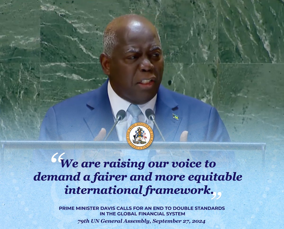 opmthebahamas's tweet photo. For too long, the global financial system has been biased against developing nations.
The Bahamas is leading the charge to expose this injustice and push for a system built on fairness and inclusion. No more double standards. π§πΈ #GlobalEquity #FairFinancialSystem https://t.co/zytkVAbI8F