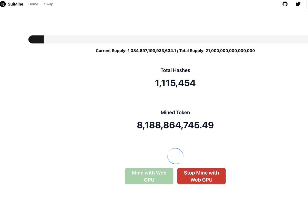 冲！mac挖起来速度真快啊，电脑开始派上用场！

Sui 上第一个公平发射的 PoW Meme 币 FOMO，用cpu挖，估计能挖7-15天。很奇怪，我开梯子后一直卡住的，把梯子关闭后可以正常挖。

FOMO 总量为 21,000,000,000,000,000 

🔗suimine.xyz/#/tokens/fomo