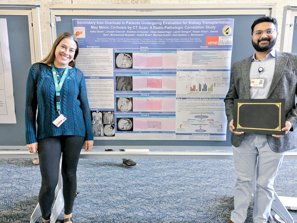 HLStevensonLab's tweet image. Congratulations to @HafizGhani_MD for winning an award @UTMB_Pathology's 30th Annual Research Day! Thank you @OmarSaldar, @DrHSLovesLiver, Dr. Daniel Millian, Dr. Arroyave, and @JGosnell2 for working together in the lab for today's impressive showing (4 posters + 1 award)!