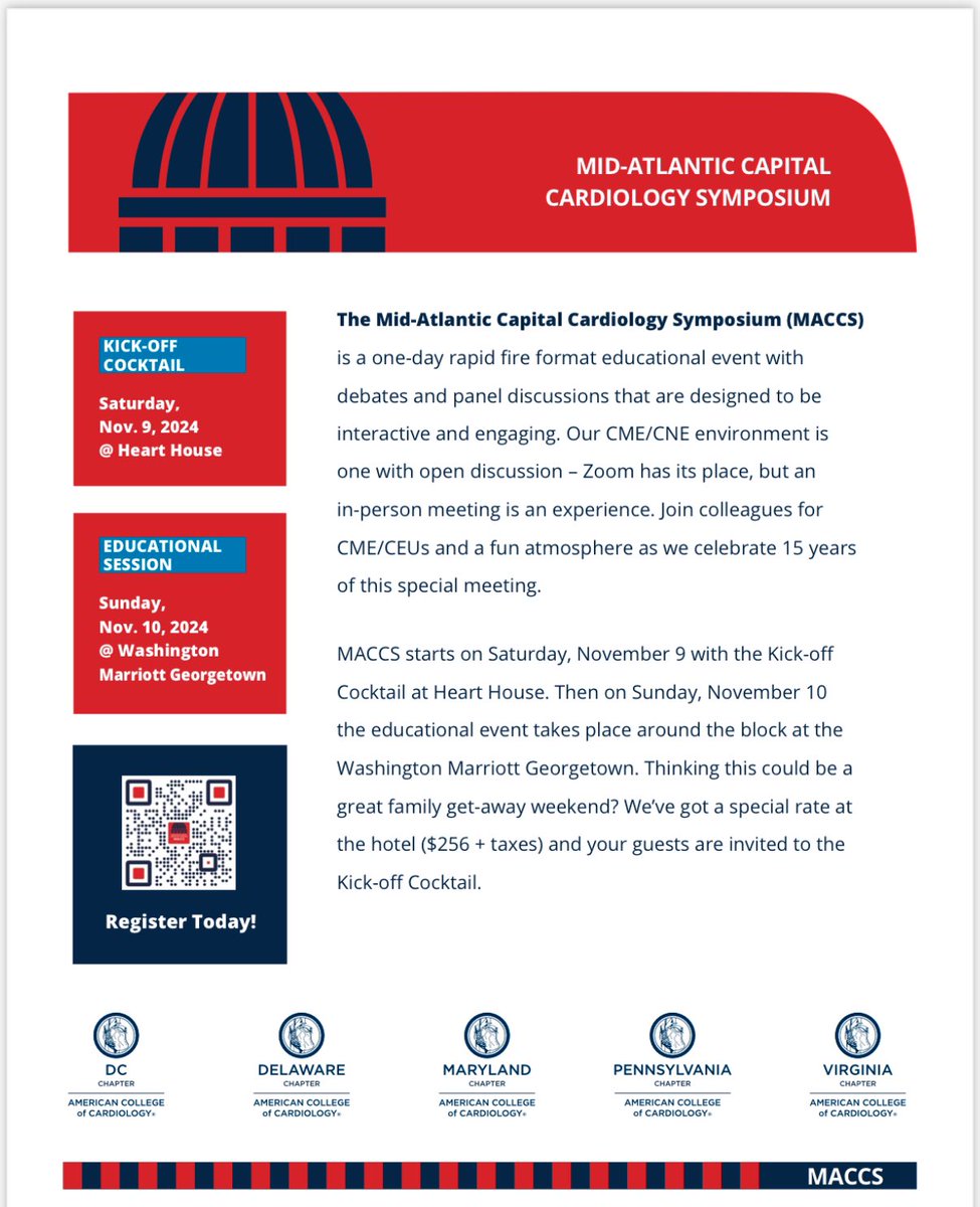 Hooman Bakhshi (@bakhshihooman) on Twitter photo #Cardiotwitter , I am very excited to attend MACCS this year for the first time! Hope to see you all soon.
Registration link: marylandacc.org/event-5853952
<a href="/ACCMaryland/">Maryland Chapter, American College of Cardiology</a> <a href="/ACCinTouch/">American College of Cardiology</a> <a href="/sxz110/">Sammy Zakaria</a> <a href="/GarimaVSharmaMD/">Garima Sharma M.D</a> <a href="/RaniKHasan/">Rani Hasan</a> <a href="/frahman480/">Dr. Faisal Rahman</a> <a href="/JelaniGrantMD/">Jelani K. Grant</a> <a href="/Stanley_Liu_MD/">Stanley Liu, MD, FACC (he/him)</a> <a href="/ShashankSinhaMD/">Shashank Sinha, MD, MSc, FACC, FAHA, FHFSA</a> <a href="/BCase07/">BCaseMD</a> #Cardiotwitter , I am very excited to attend MACCS this year for the first time! Hope to see you all soon.
Registration link: marylandacc.org/event-5853952
<a href="/ACCMaryland/">Maryland Chapter, American College of Cardiology</a> <a href="/ACCinTouch/">American College of Cardiology</a> <a href="/sxz110/">Sammy Zakaria</a> <a href="/GarimaVSharmaMD/">Garima Sharma M.D</a> <a href="/RaniKHasan/">Rani Hasan</a> <a href="/frahman480/">Dr. Faisal Rahman</a> <a href="/JelaniGrantMD/">Jelani K. Grant</a> <a href="/Stanley_Liu_MD/">Stanley Liu, MD, FACC (he/him)</a> <a href="/ShashankSinhaMD/">Shashank Sinha, MD, MSc, FACC, FAHA, FHFSA</a> <a href="/BCase07/">BCaseMD</a>