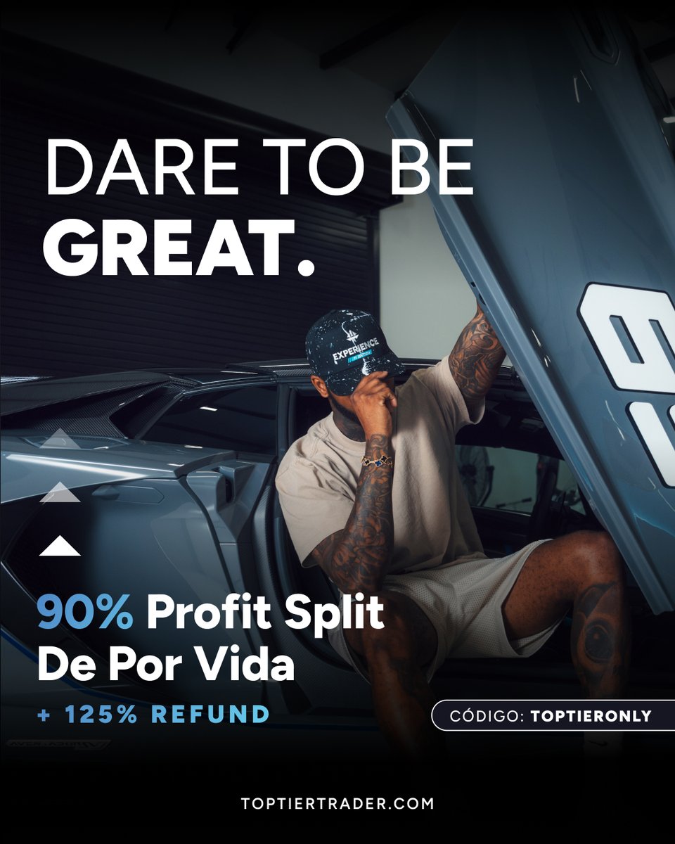 Dare To Be Great con TopTier Trader durante todo el mes 🏆 🔥😤

1️⃣ 15% off en todos los challenges 
👉 USA el código: DARETOBEGREAT

2️⃣  90% Profit Split, 125% Reembolso 
👉 Usa el código: TOPTIERONLY

🔗 bit.ly/3zSWbYi