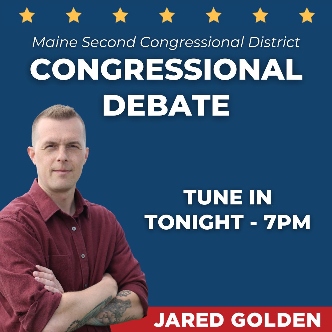MaineDems's tweet image. ⭐ CD2 CONGRESSIONAL DEBATE ⭐

📺 Tune in tonight at 7pm to see Democratic congressman Jared Golden discuss his record of delivering for Maine's families, businesses, and seniors!

🔗 c-span.org/video/?538705-…