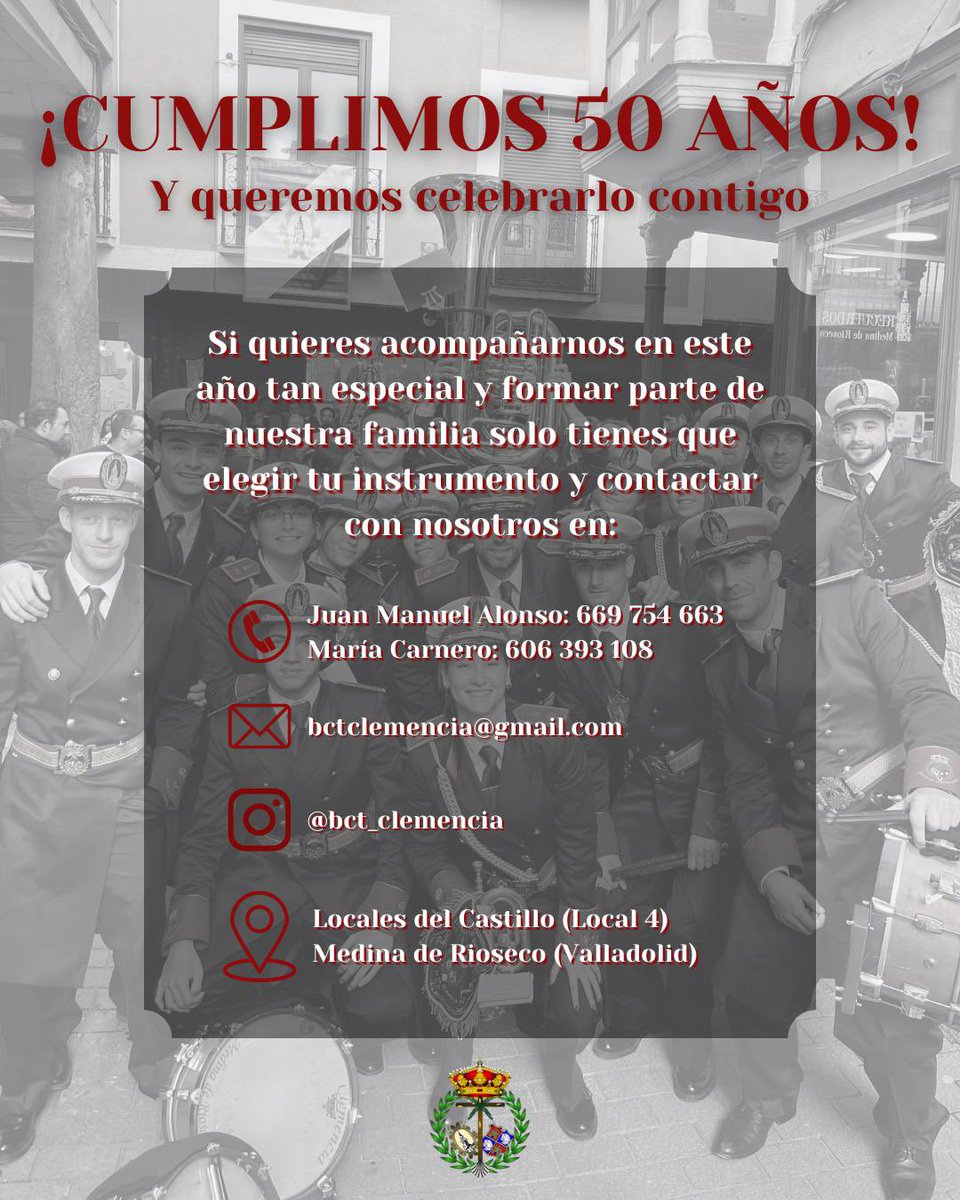 ☺ NUEVOS COMPONENTES • Si estás interesado en formar parte de este año tan especial, no dudes en contactar con nosotros a través de nuestros contactos o nuestras RR.SS. ¡Forma parte de #LaClemencia! 
#VuelveLaClemencia