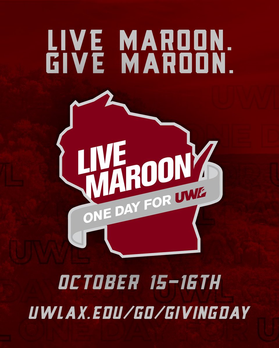 Become a part of the One Day tradition by donating to the Football Program! Let’s make a difference! 

Starting October 15 at 9am until October 16 at 9am or you can give early!

🔗: uwlgivingday.uwlax.edu

#TheExperience #d3fb