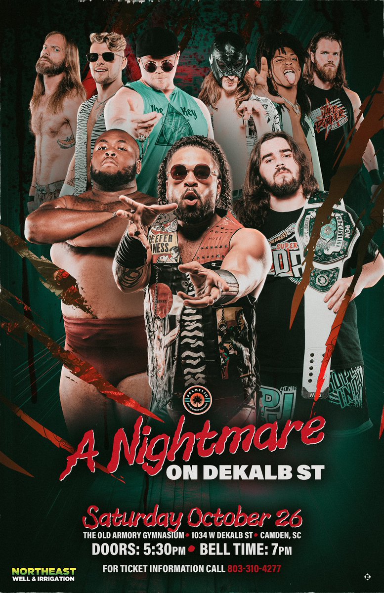 PCWofSC's tweet image. Are you ready #Camden #SouthCarolina?

#PCW returns with A Nightmare on Dekalb St on #October 26th! 

Don’t miss your chance to get your tickets to see the hottest #live #entertainment option in Kershaw County!

#AEW #WWE #prowrestling #sc #parody #fyp #Halloween