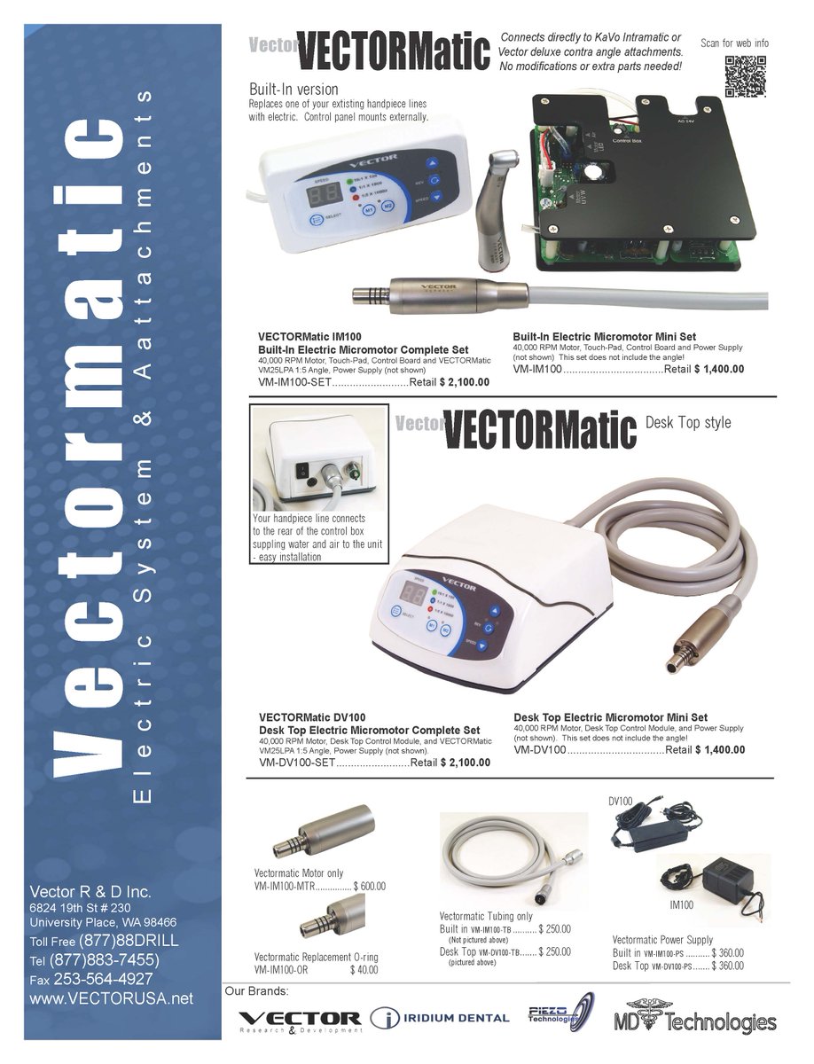 vector_usa's tweet photo. VectorMatic Electric System &amp; Attachments. New desktop model comes with everything you need to get started. #dental #dentalequipment https://t.co/0u1JyVzZus