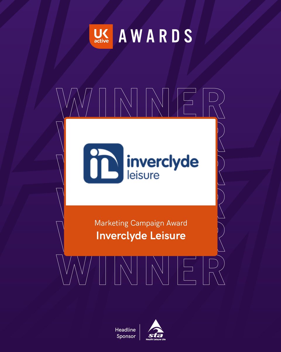 _ukactive's tweet photo. This year's winners of the Marketing Campaign Award is @InterclydeL - congratulations 🥳 #ukactiveawards https://t.co/FsoZ7ROr3A