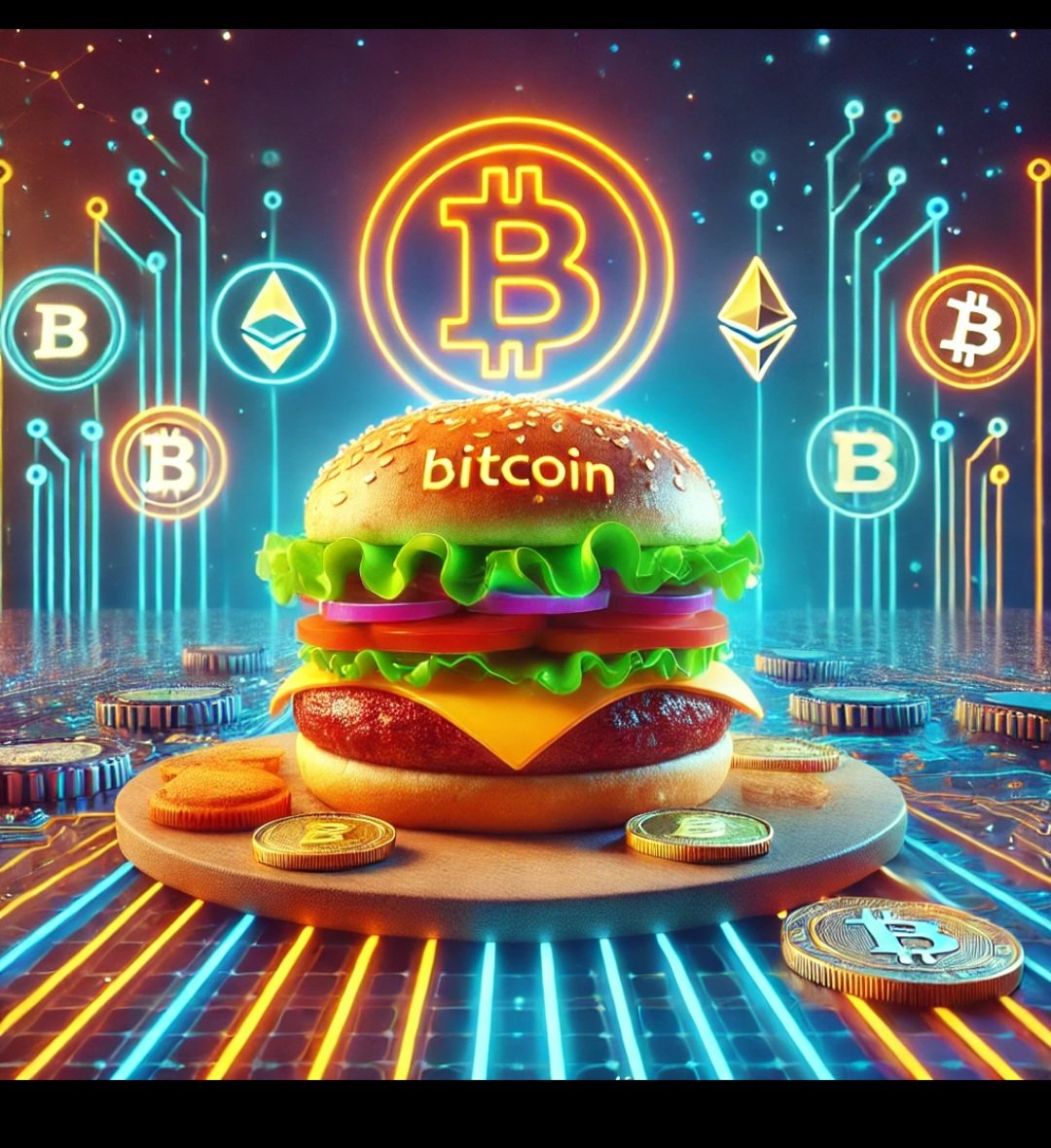 akunix's tweet photo. The first $BURGER 🍔 bought with #Bitcoin in hand,
A spark that lit the future's grand demand.
A step toward a world so bold and free,
Where digital coins shape our destiny.
@BTCCryptoBurger
#TRUMP #PAYCRYPTO #BURGER https://t.co/cBWg4UGLUn