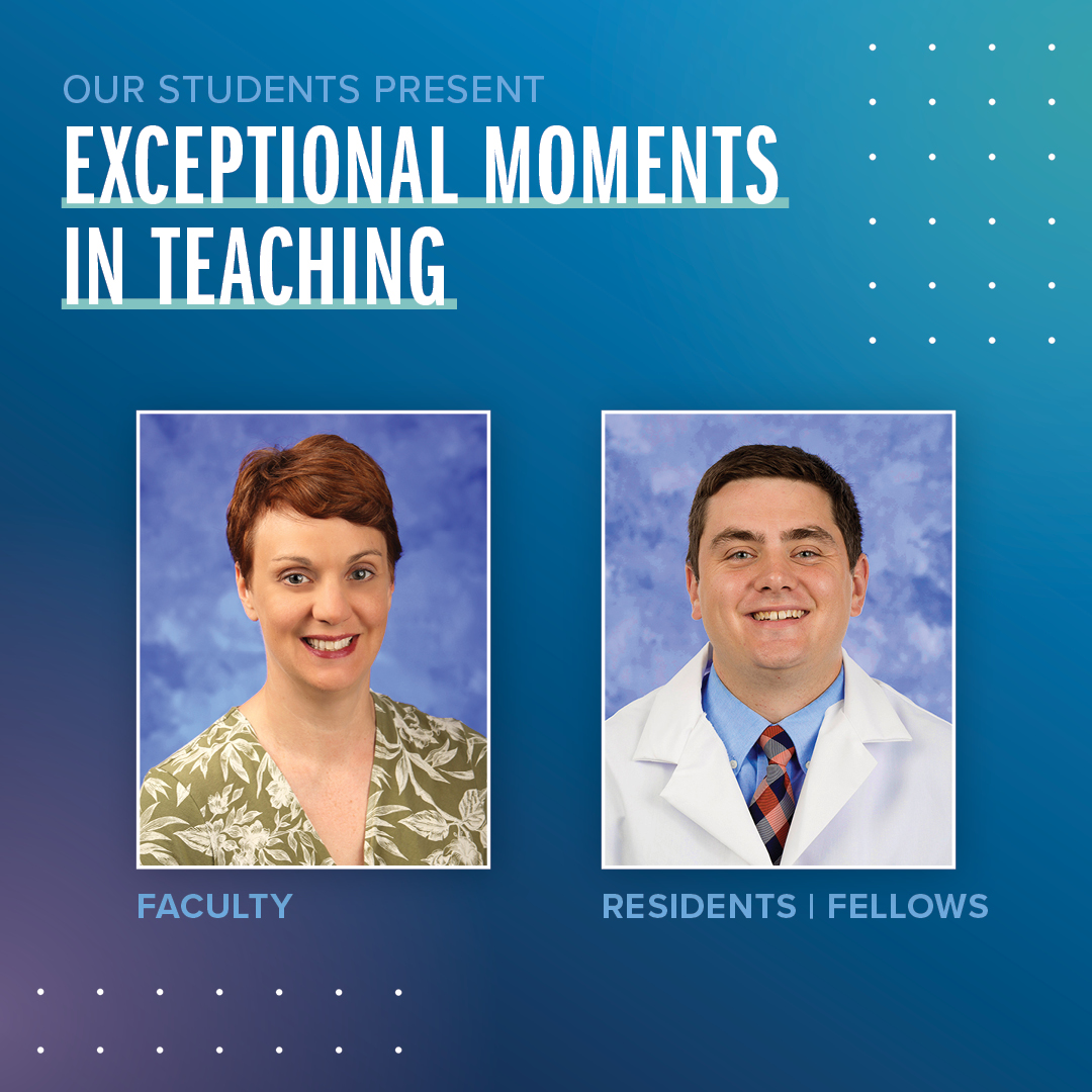 Congratulations to Kirsteen Browning, PhD, and John Bufalini, MD, for being recognized in our Exceptional Moments in Teaching program for October! 

🎉 Kirsteen Browning, PhD, was praised as an "amazing educator, phenomenal scientist" who cares about student growth.

🎉 John