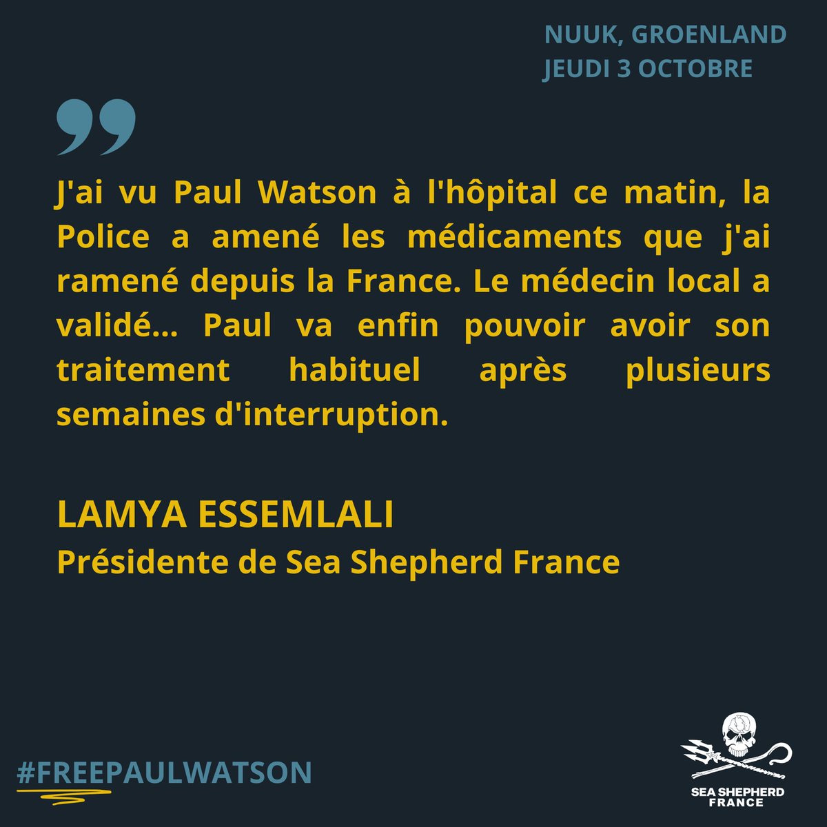 SeaShepherdFran's tweet photo. #FreePaulWatson https://t.co/TMKVorV2yt