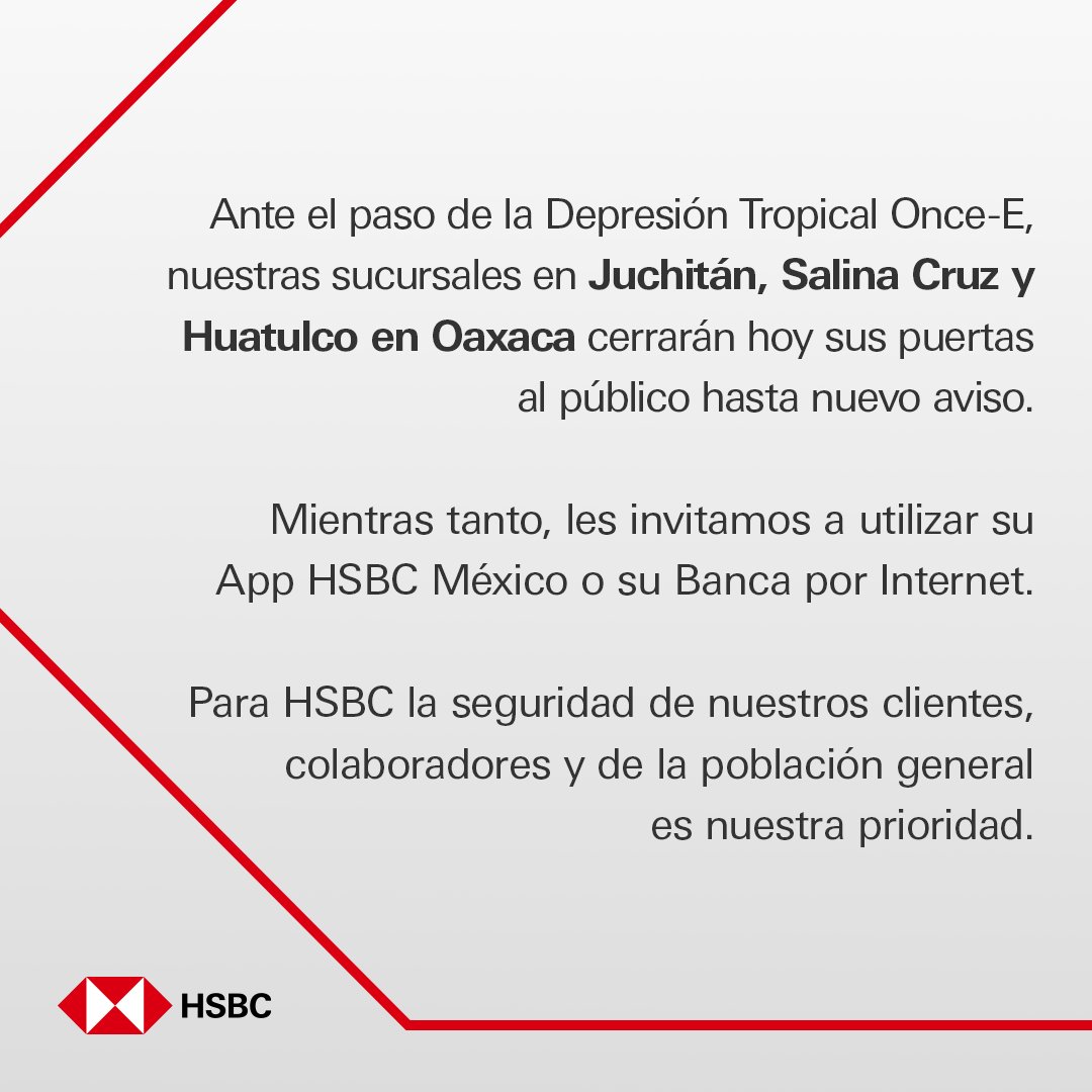 Respecto a la situación de la Depresión Tropical Once-E, les comunicamos lo siguiente.