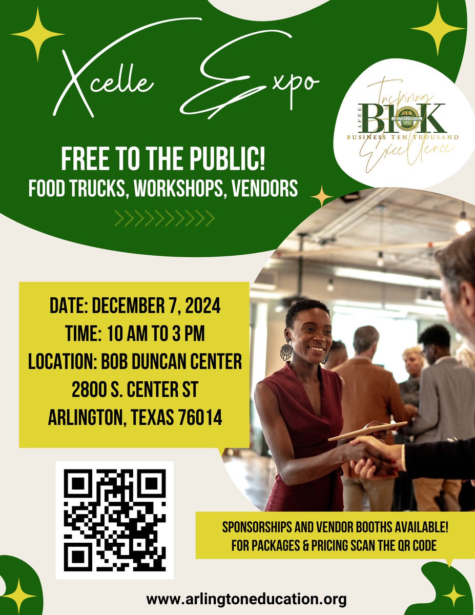 ArlingtonFEE04's tweet photo. Are you a business owner? Scan to QR Code below/ sign up to participate in our B-10K event. We're excited to announce the Xcellence Best of Business Awards, a best of the best in Arlington and the surrounding communities in food, health, retail, services, and other categories https://t.co/6bjCGjSPXz