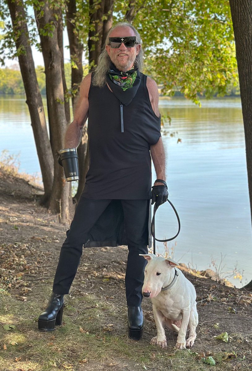 ml_hades's tweet photo. The terrific days will have to come to an end. For now I’m just enjoying them. #AlexandrePlokhov tank top and  trousers with a leather panel at the back #RickOwens Larry Kiss heels #RickOwens x #Partsof4 necklace #Hermes scarf #BarneysNY gloves #LouiisVuitton “Cyclone” sunglasses https://t.co/pi8NDpvj1l